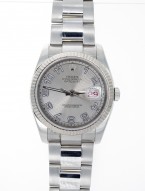 Pre-Owned 36mm Rolex Steel and White Gold Datejust with Concentric Dial